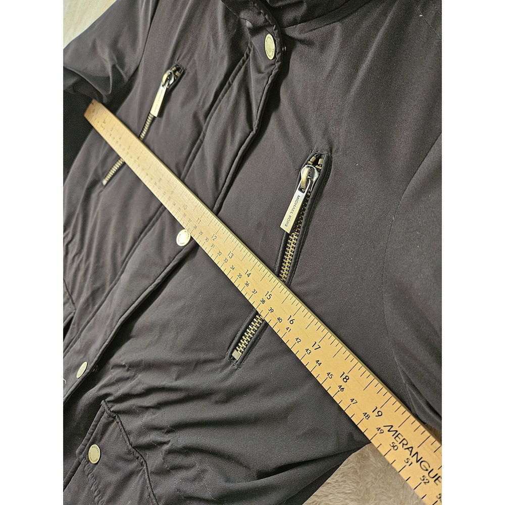 Michael Kors Down Jacket Puffer Coat Black Size XS Pockets Snap Buttons - Picture 6 of 10